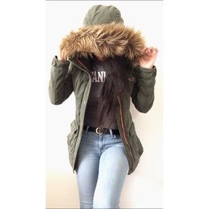 Army green Hollister utility coat